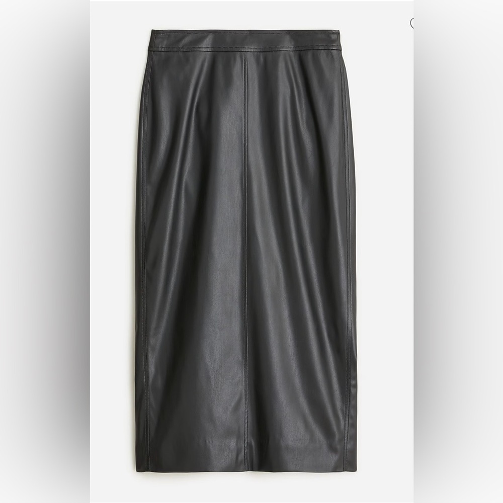 NWT • J. Crew No. 3 Faux Leather Pencil Skirt, Black
